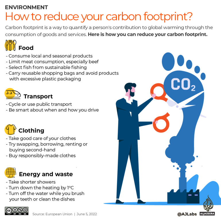How to reduce your carbon footprint infographic